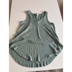 Z Supply Ribbed V Neck Swing Tank Top Green Women's‎ Size Medium